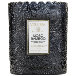 bougie voluspa à Uccle scalloped moso bamboo